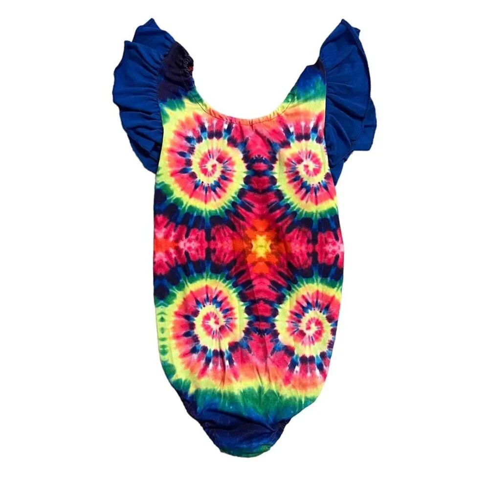 Handmade Small Shop 6/7 Rainbow Tie Dye Leotard